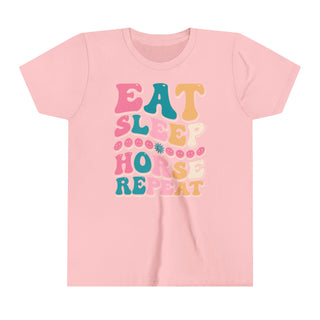 Eat Sleep Horse Youth Short Sleeve Tee