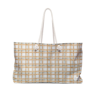 Tan Plaid Weekender Bag